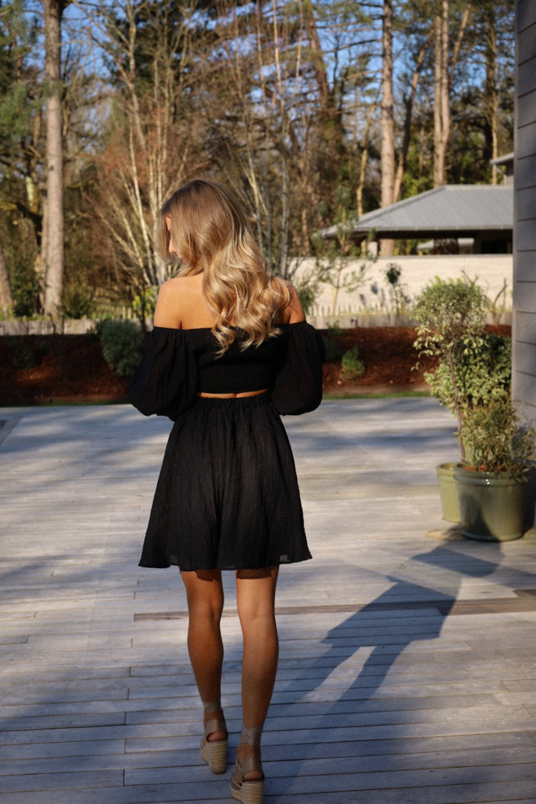 Mina noire - Robe bardot