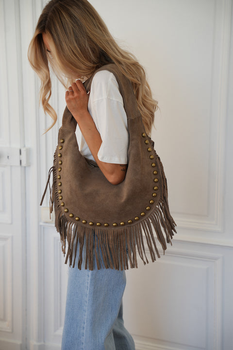 Kassandra taupe - Sac en cuir