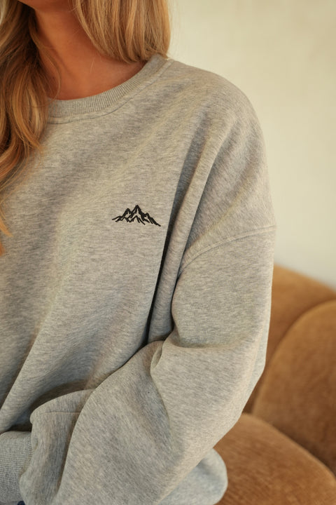 Milene gris - Sweat-shirt brodé