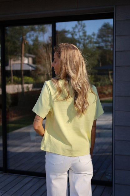 Yasmina jaune - T-shirt brodé