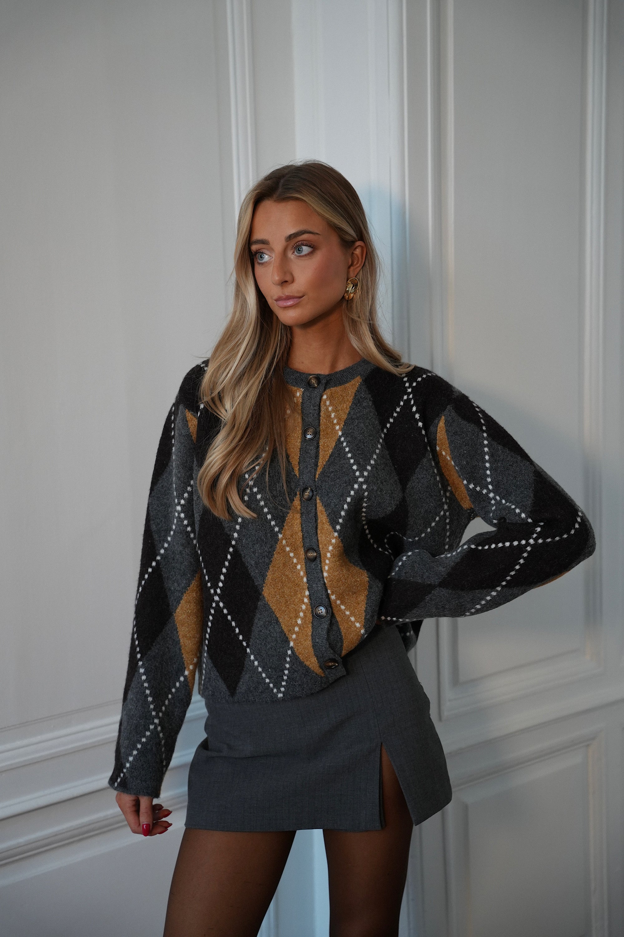 Vita gris foncé - Gilet losanges