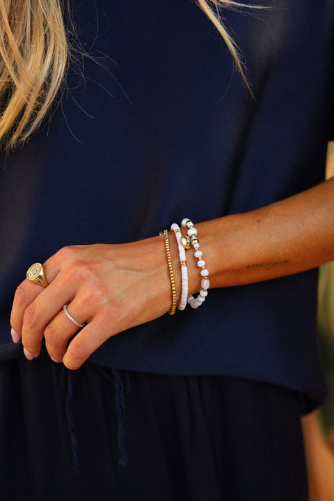 Monica blanc - Bracelet perles