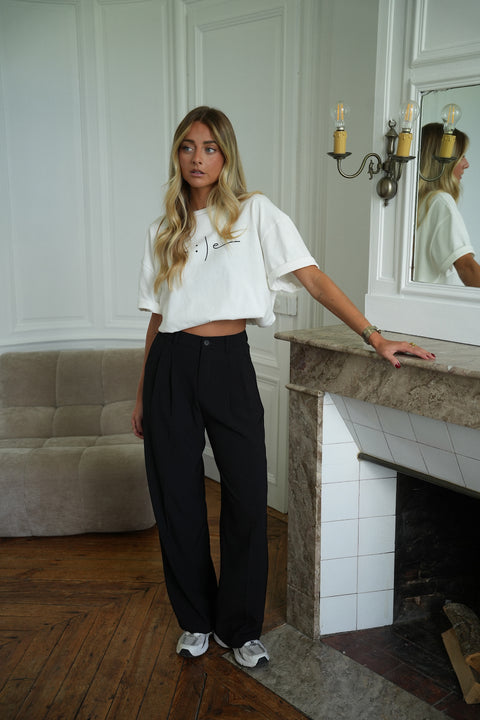 Alfa noir - Pantalon droit