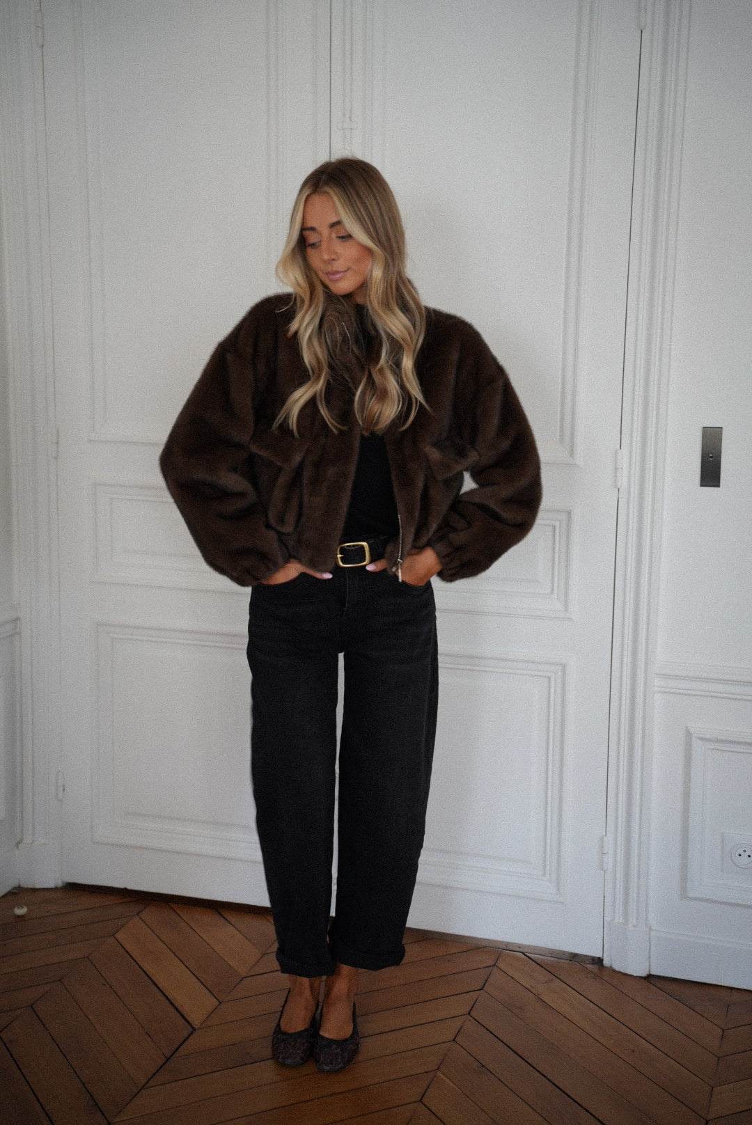 Maelle chocolat - Manteau fourrure
