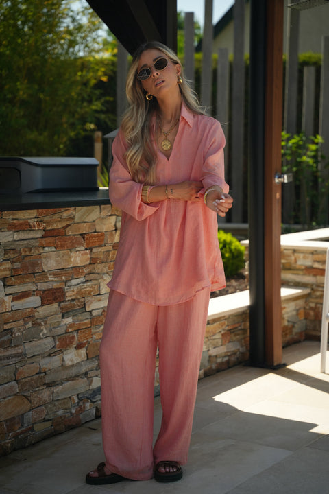 Ayna corail - Pantalon droit