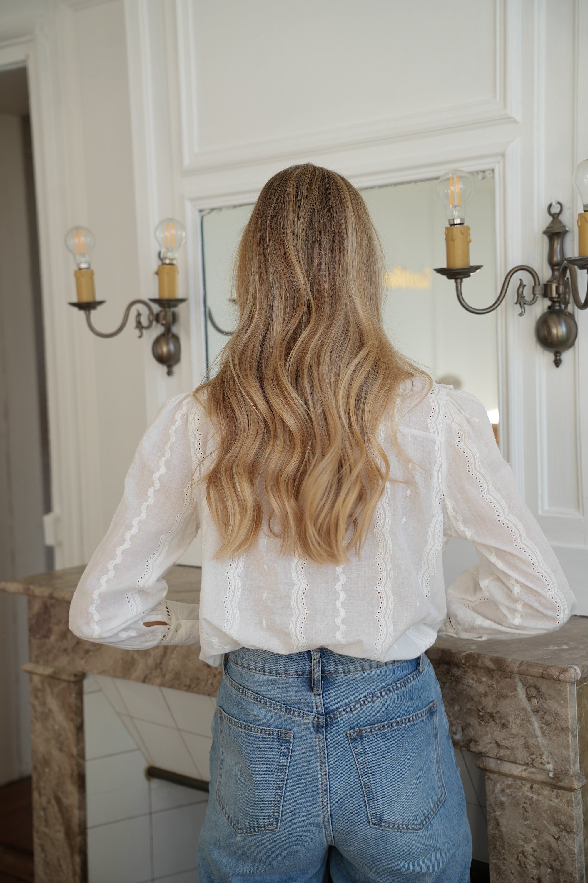 Orlane blanche - Chemise brodée