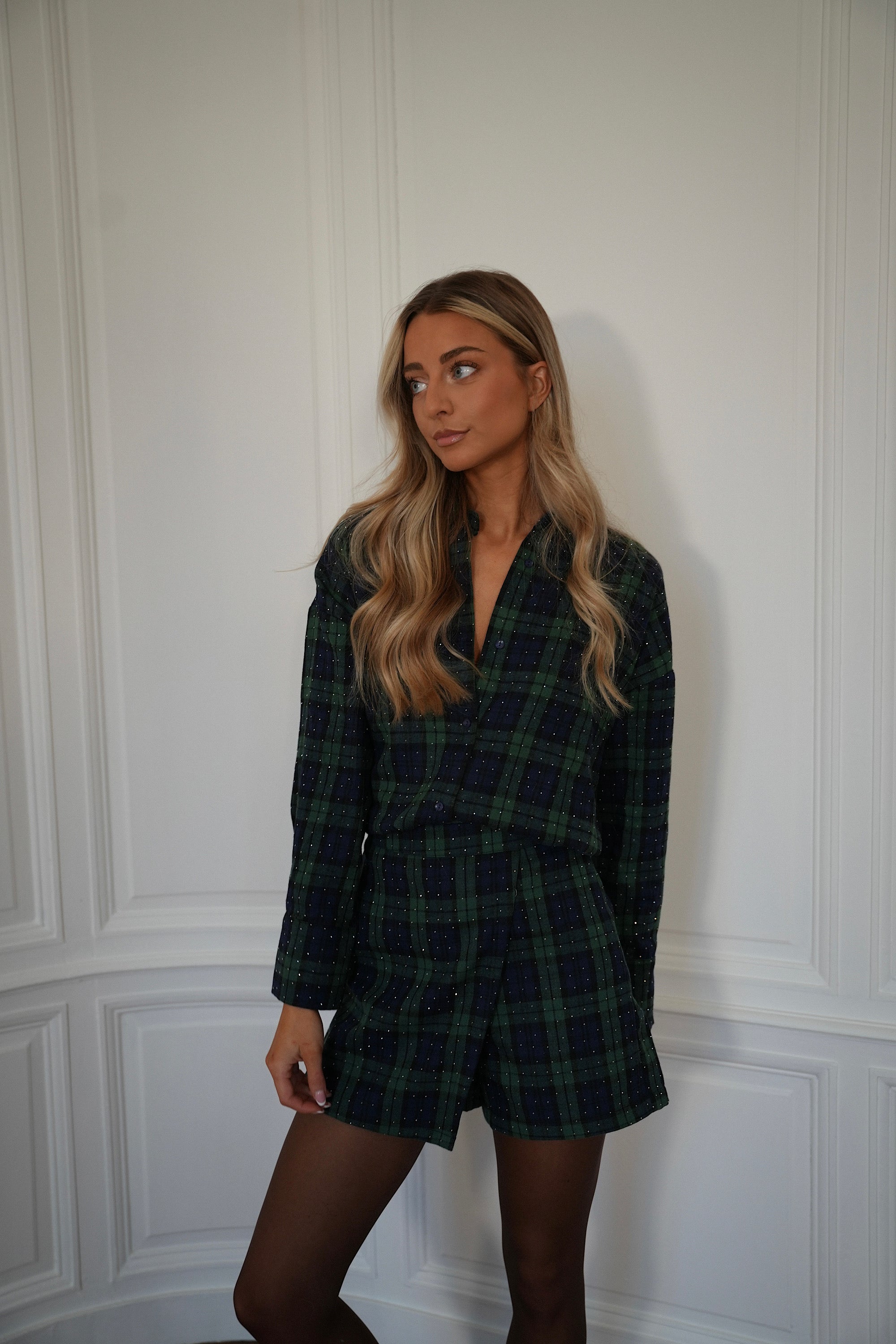 Noa verte - Jupe-short strass