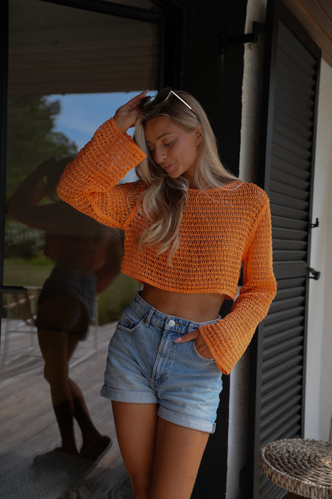 Santana orange - Blouse crochet