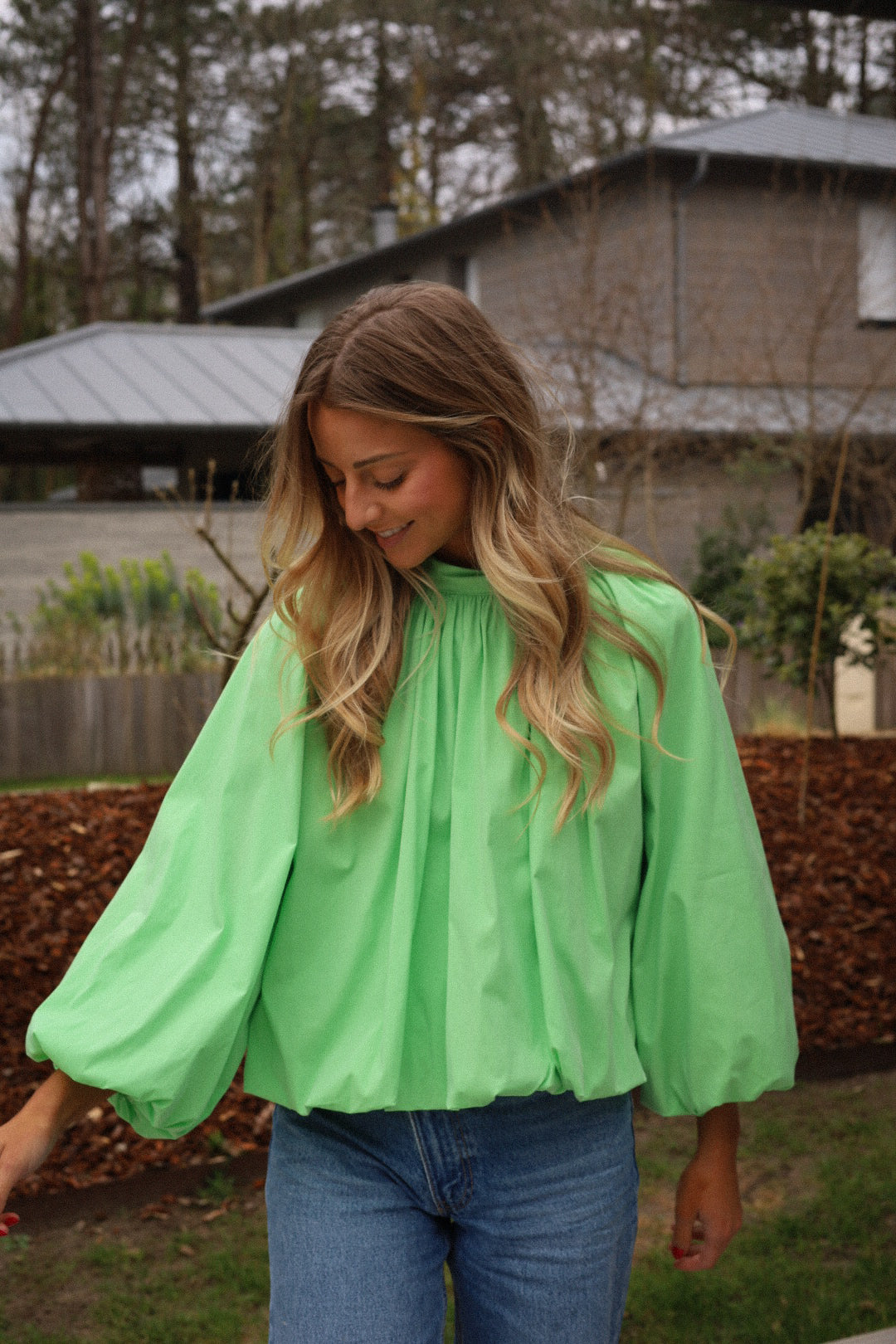 Conny verte - Blouse dos nu