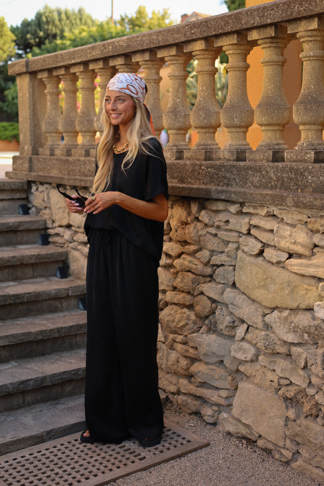 Julya noir - Pantalon satiné