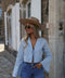 Cally bleue - Blouse courte