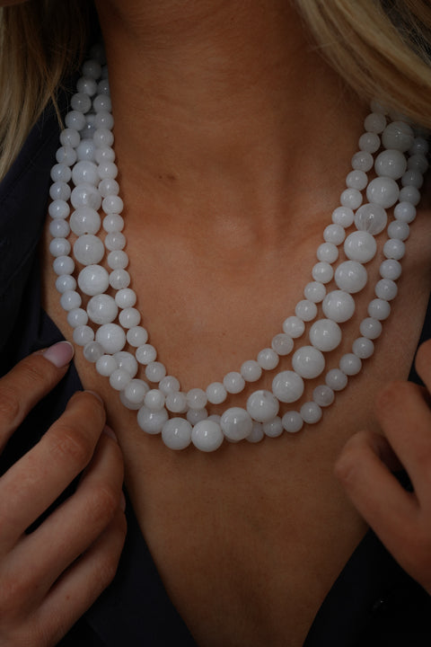 Jody blanc - Collier en perles