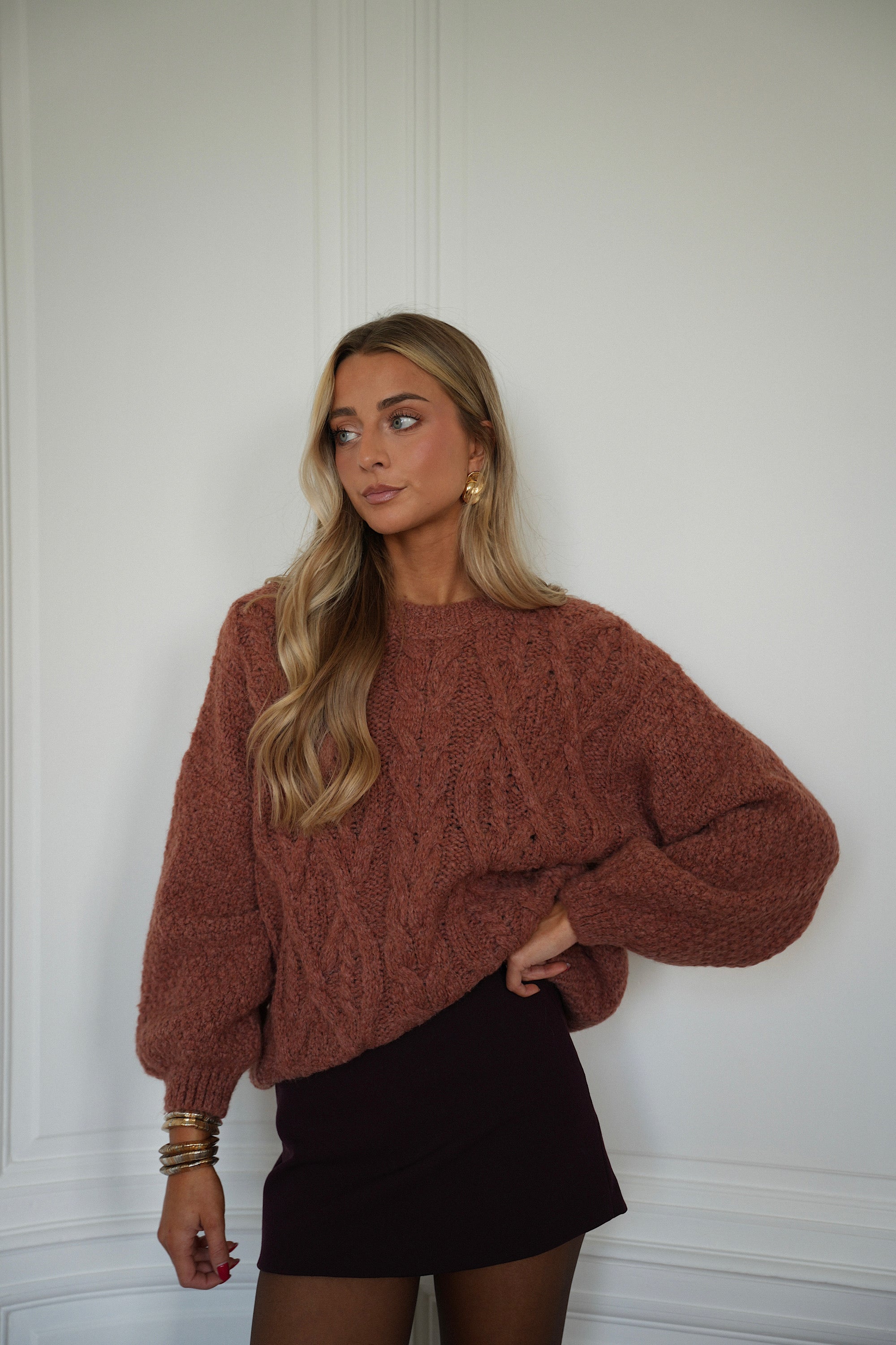 Santana terracotta - Pull torsadé