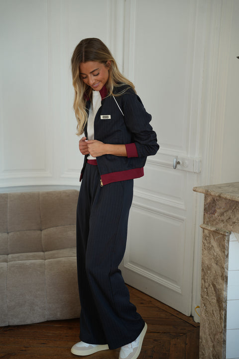 Terry marine - Pantalon droit