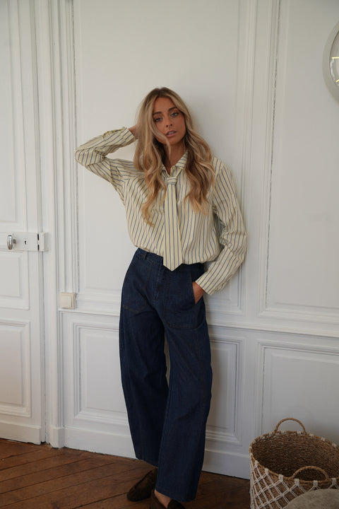 Lora jaune - Chemise cravate