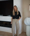 Elly beige - Pantalon velours