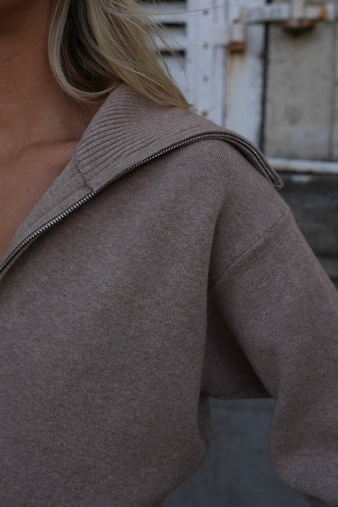 Abi taupe - Gilet zippé