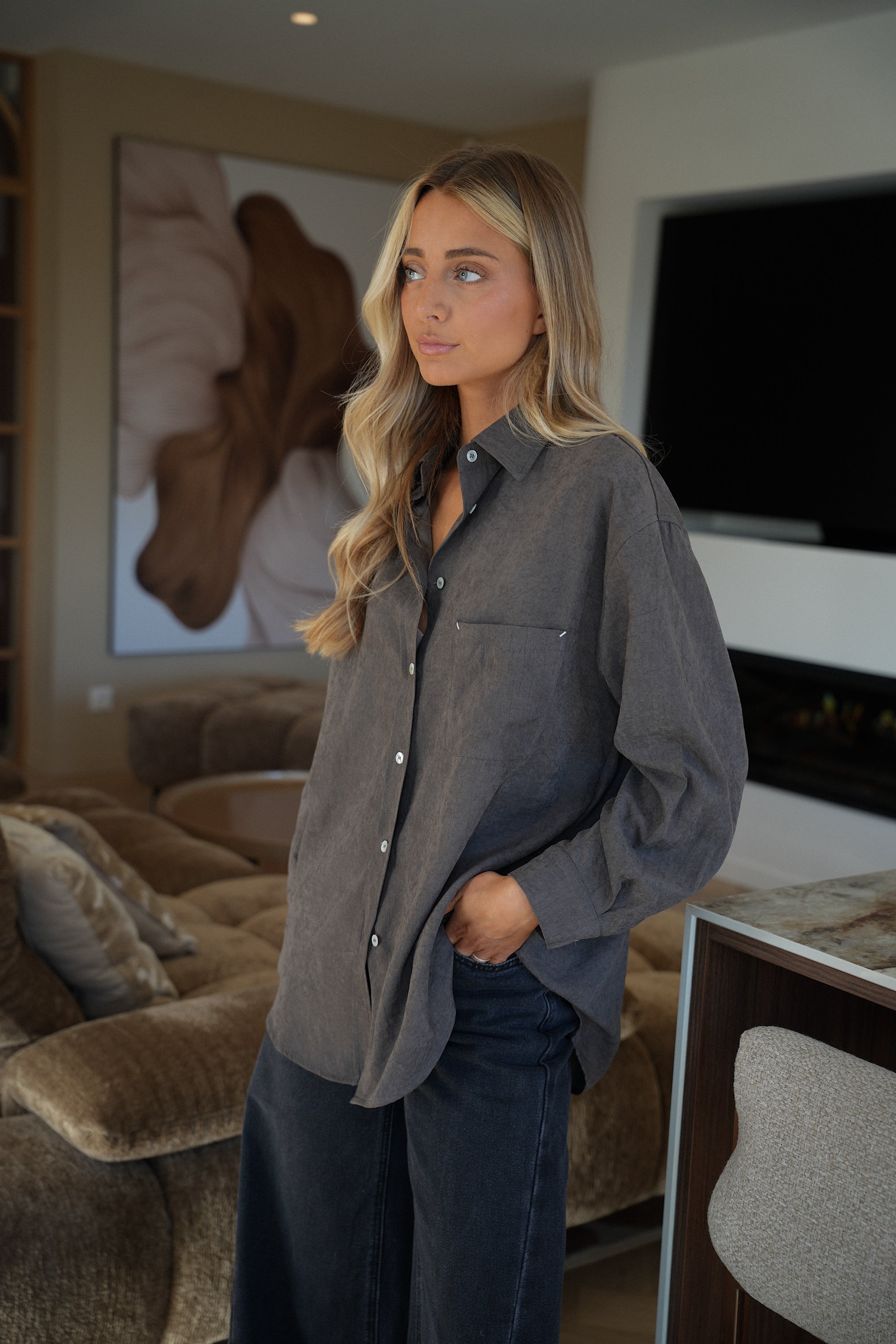 Shella chocolat - Chemise ample