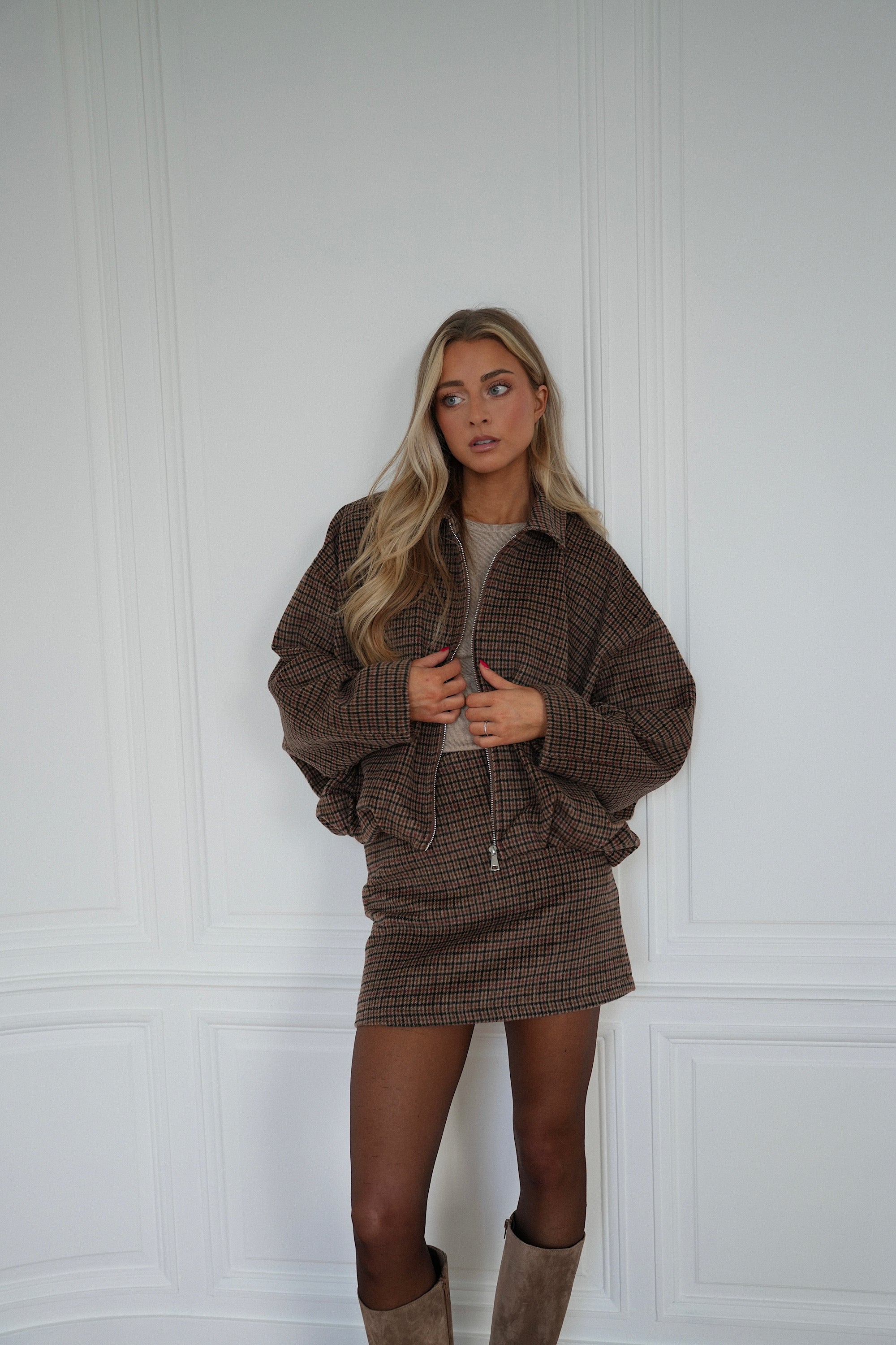 Roy marron - Veste à carreaux