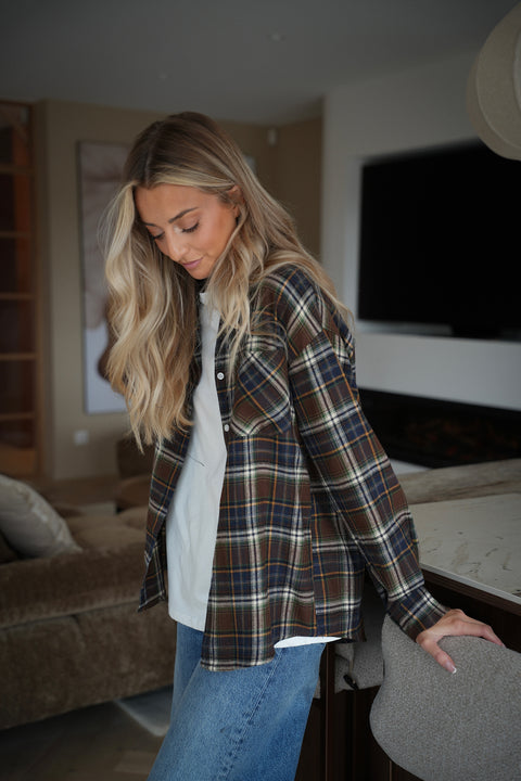 Alfy chocolat - Chemise à carreaux