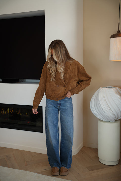 Charly camel - Veste suédée