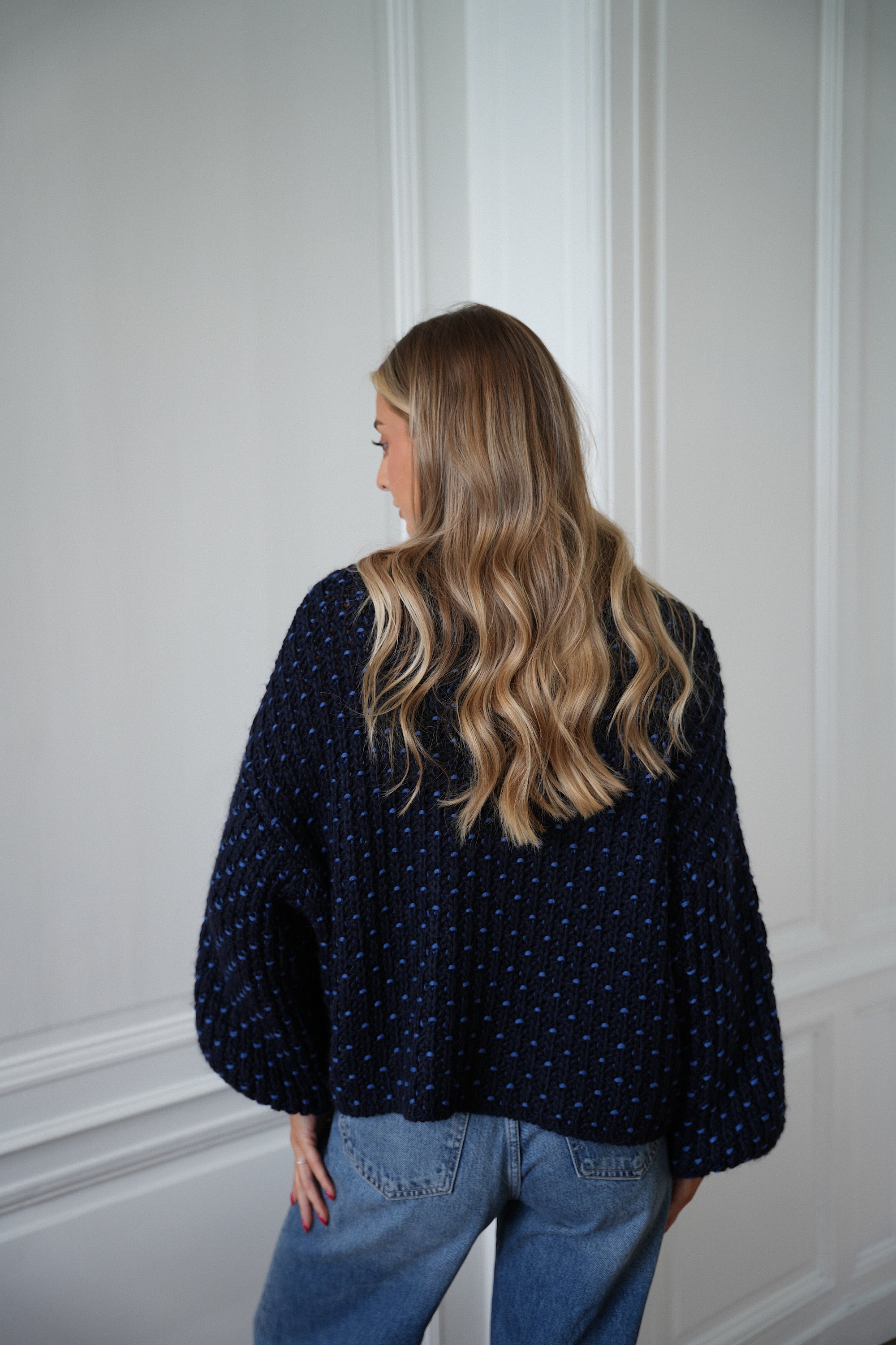 Miky bleu - Pull col montant