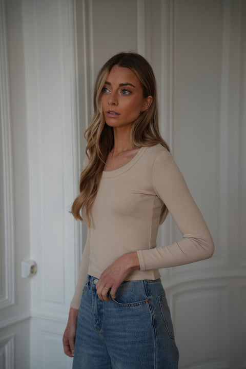 Polly beige - Pull fin