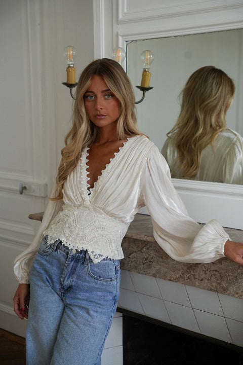 Ella écrue - Blouse brodée