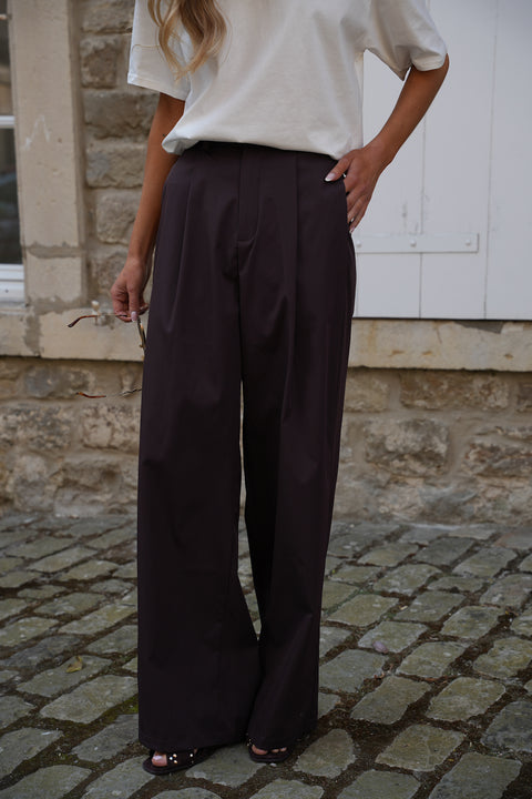 Meryam prune - Pantalon ample