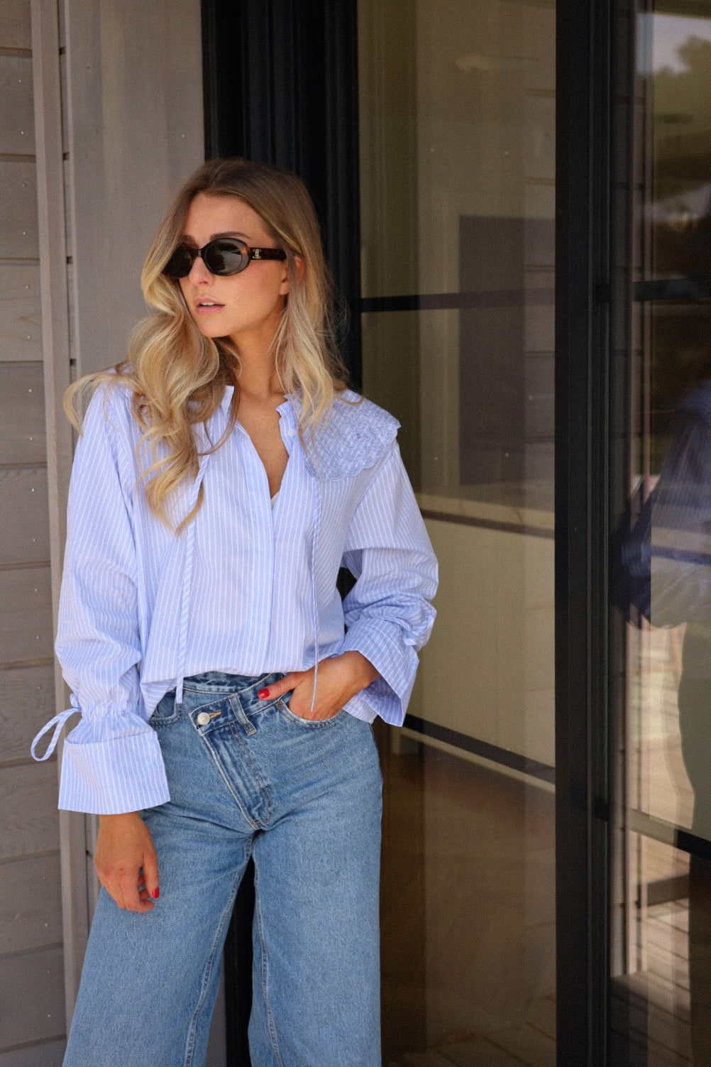 Kaly bleue - Blouse rayée