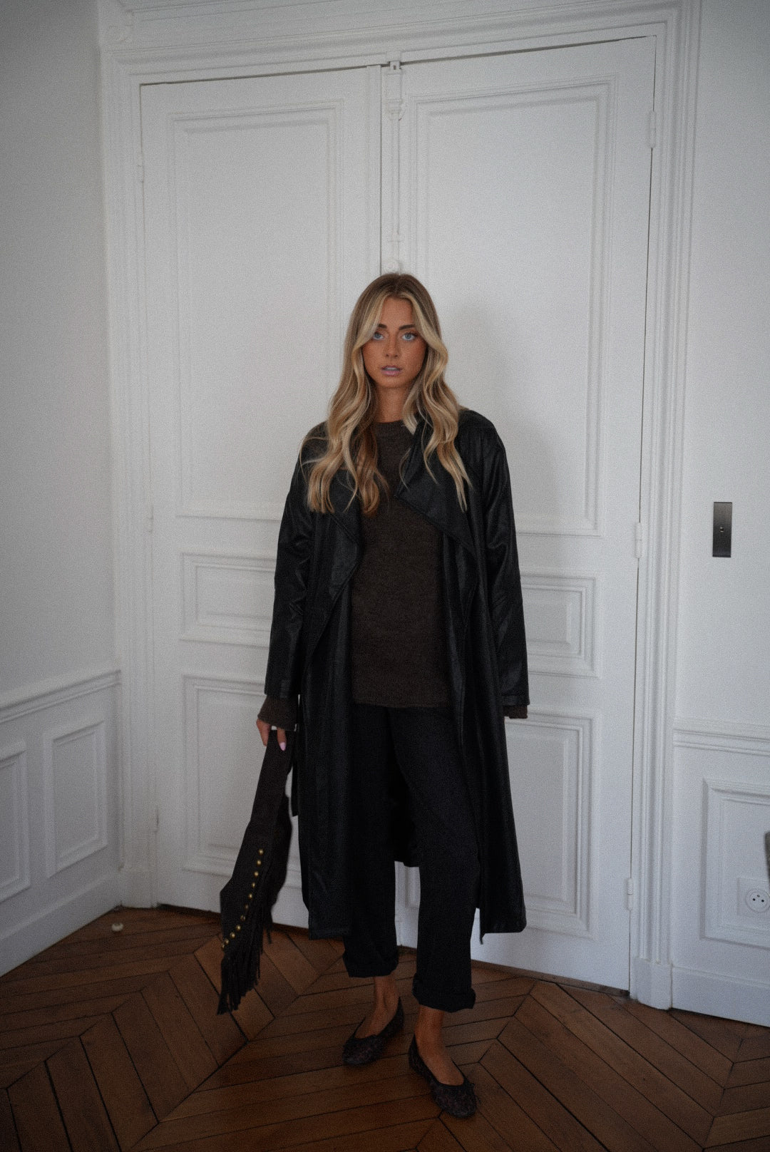 Penelope noir - Manteau en cuir