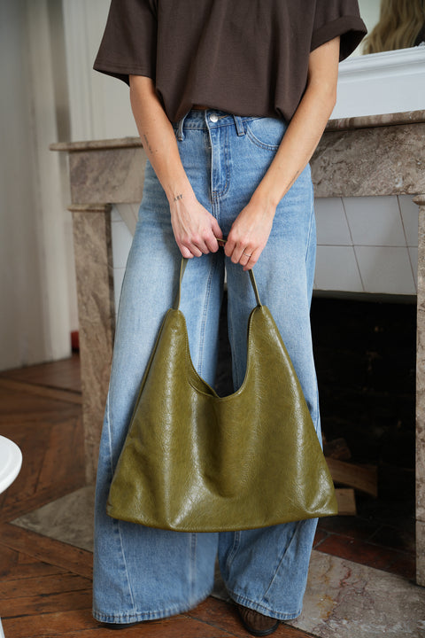 Maria olive - Sac en similicuir