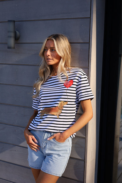 Val blanc/noir - T-shirt rayé