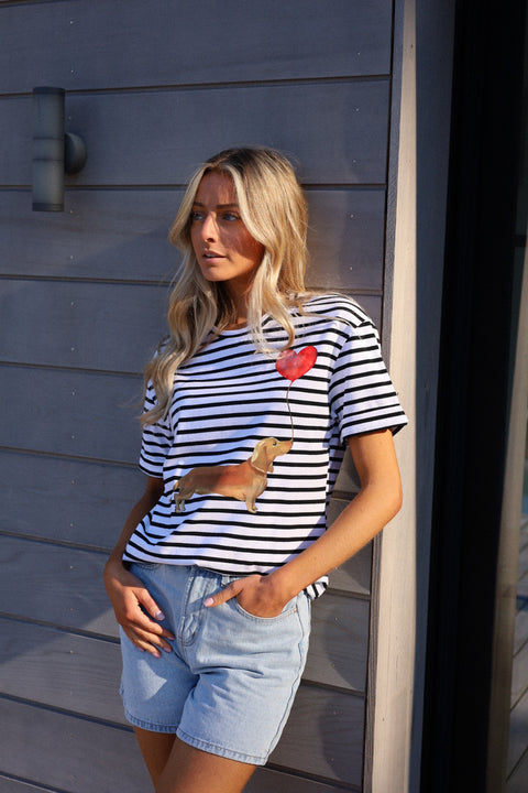 Val blanc/noir - T-shirt rayé