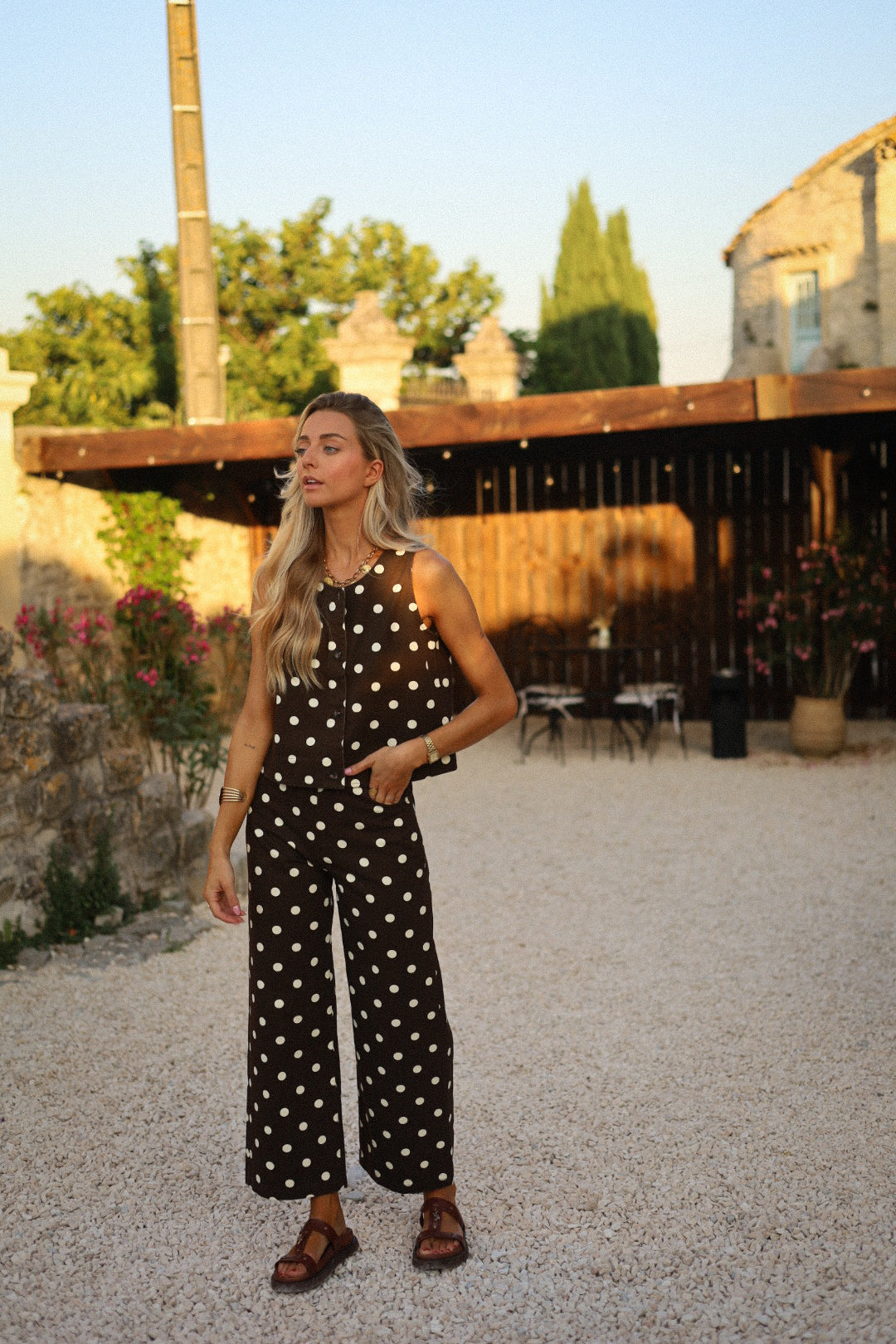 Fidji chocolat - Blouse à pois