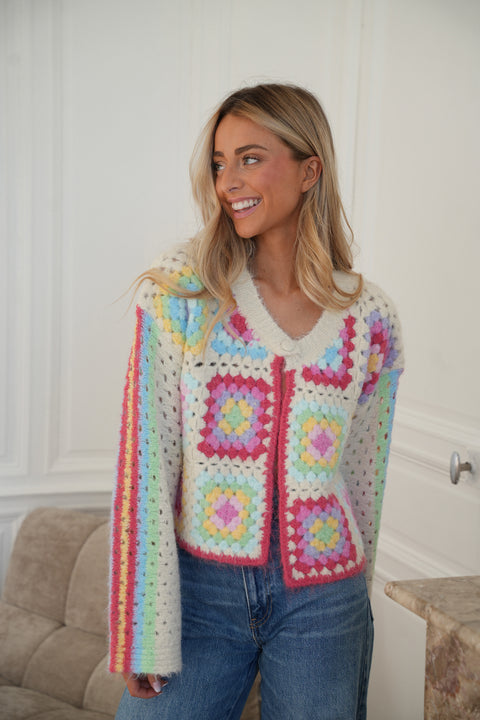 Oliane coloré - Gilet en crochet