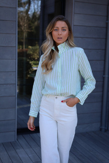 Priscilla verte - Blouse rayée