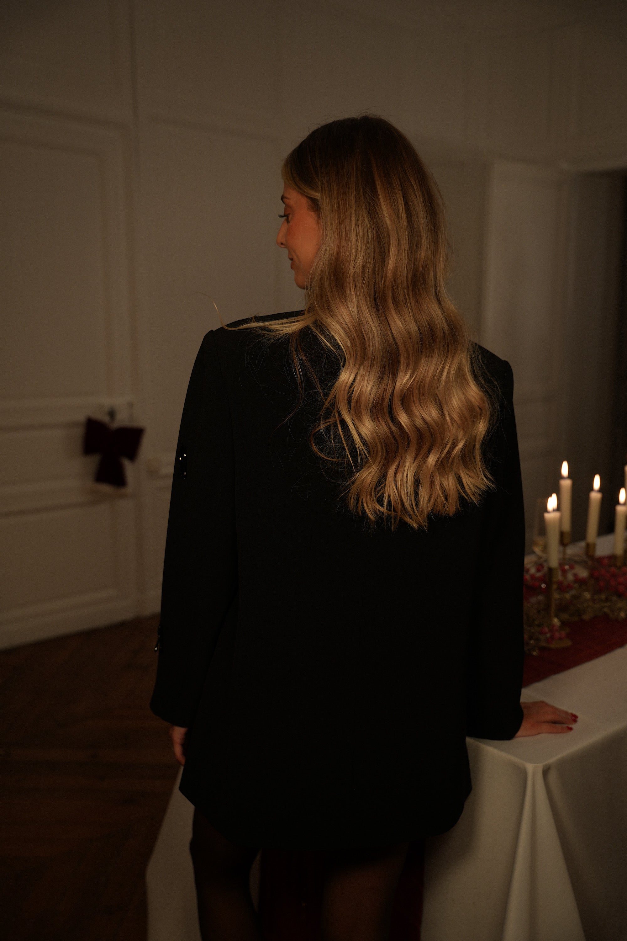 Loana noire - Blazer à perles premium