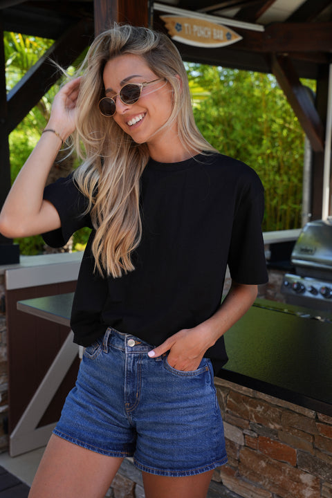 Lika noir - T-shirt brodé