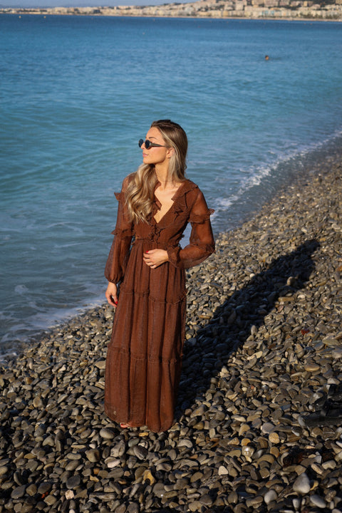 Lorie marron - Robe longue