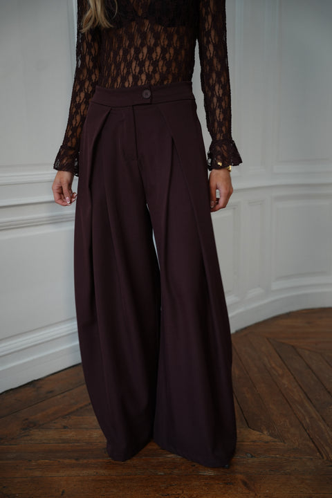 Chelsea prune - Pantalon ample
