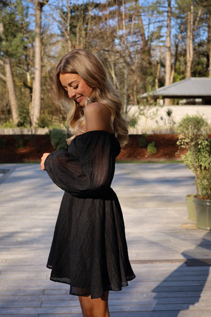 Mina noire - Robe bardot