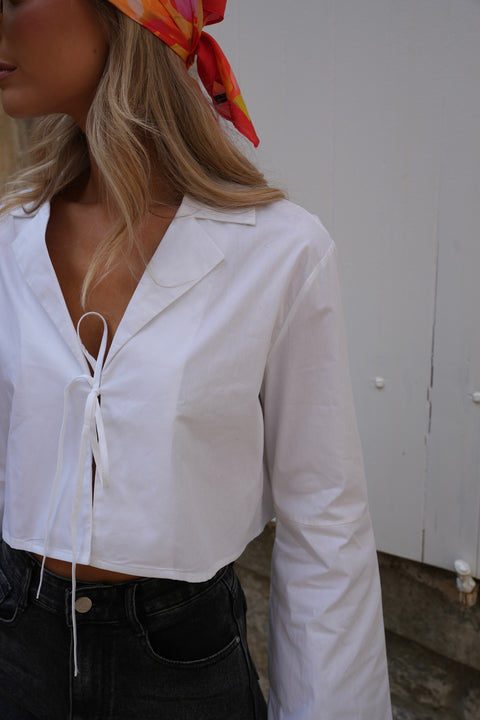 Cally blanche - Blouse courte