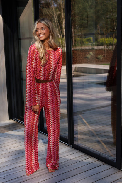 Pablo rouge - Pantalon crochet