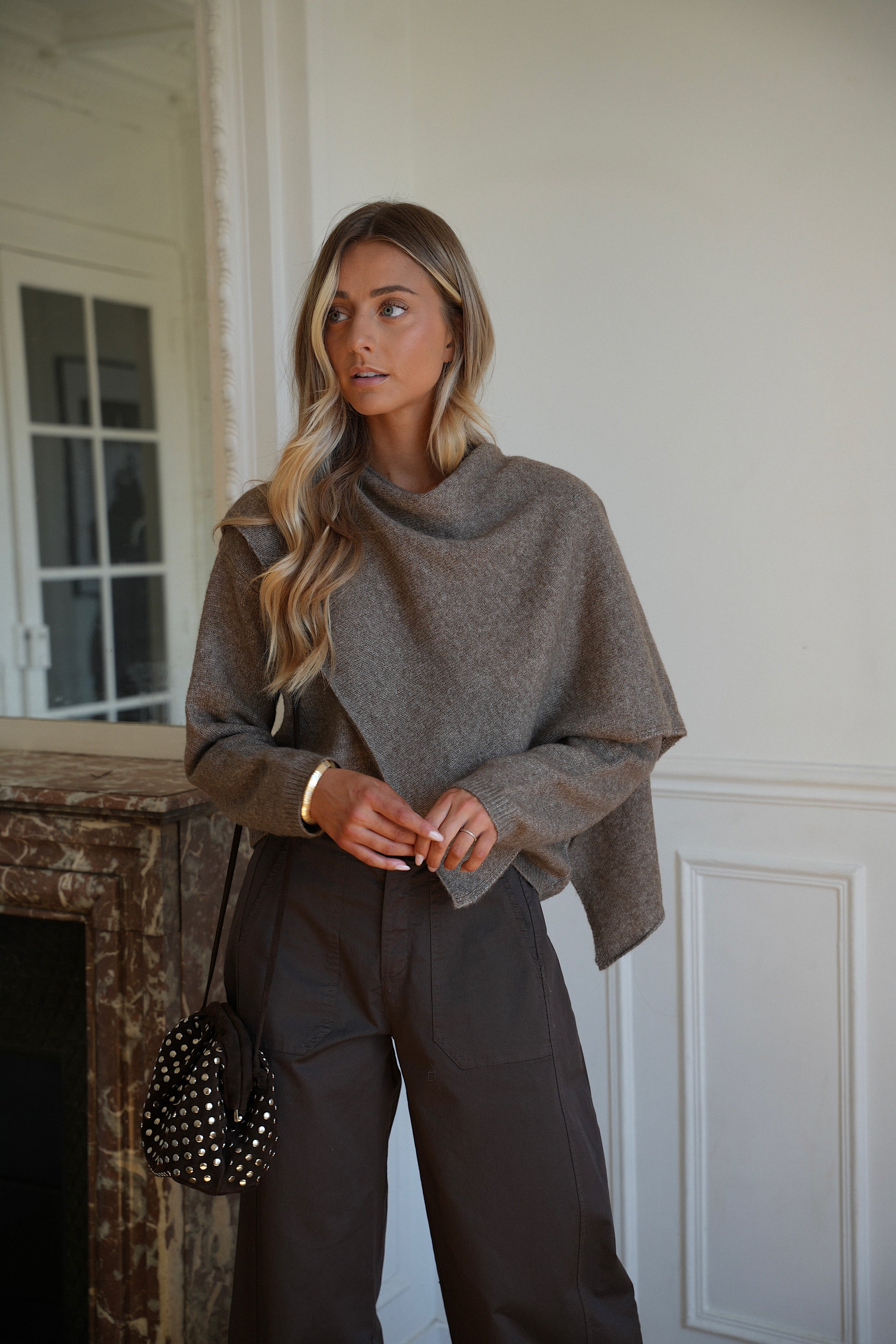 Antonia taupe - Pull cape