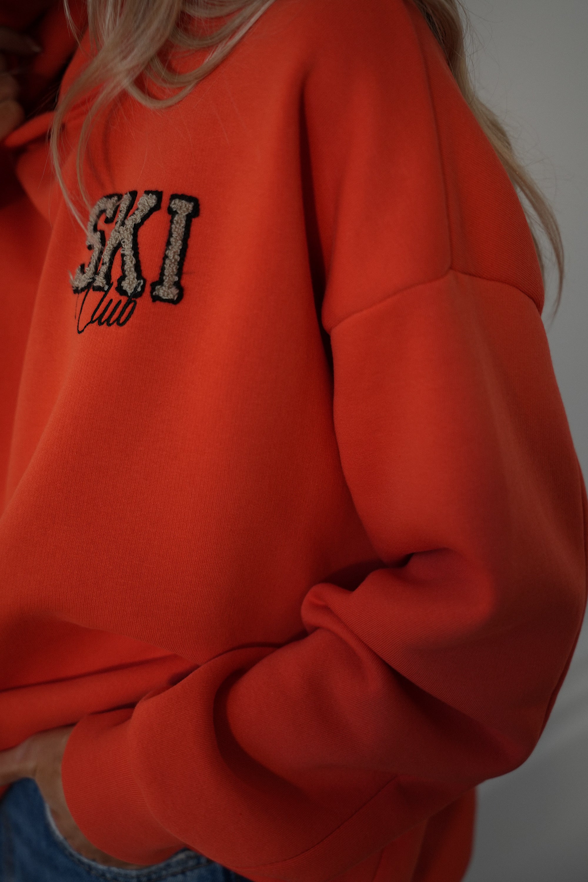 Léo orange - Sweat-shirt brodé