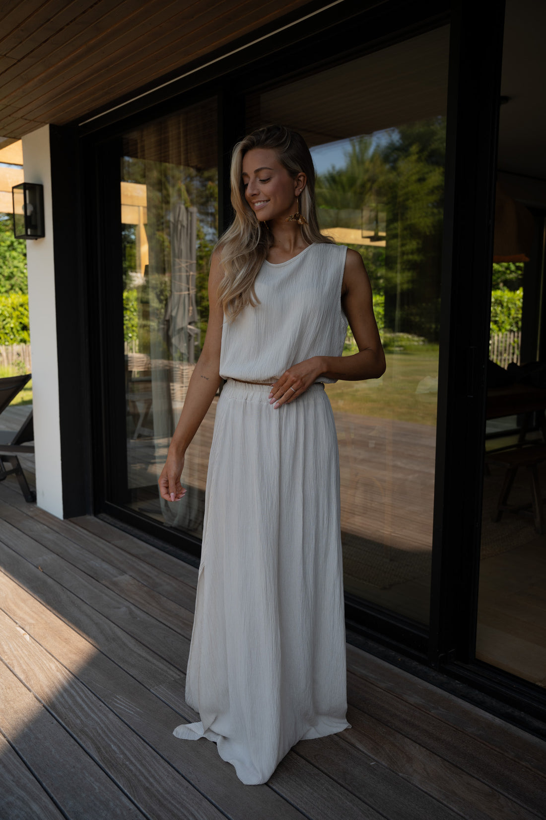 Elize crème - Ensemble jupe/top