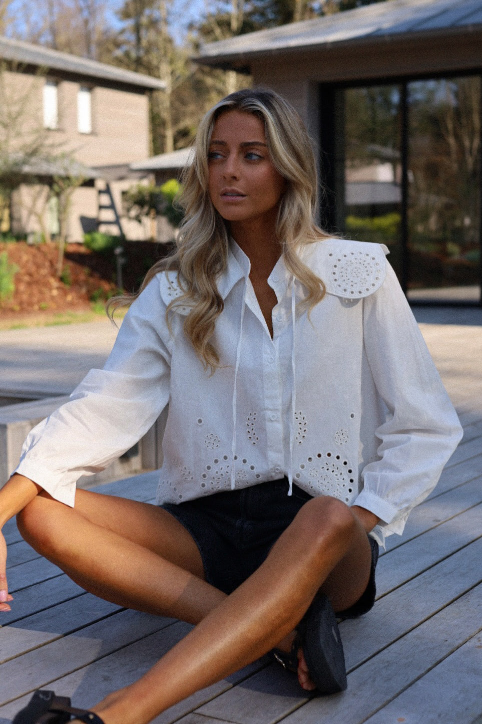 Fanny écrue - Blouse brodée