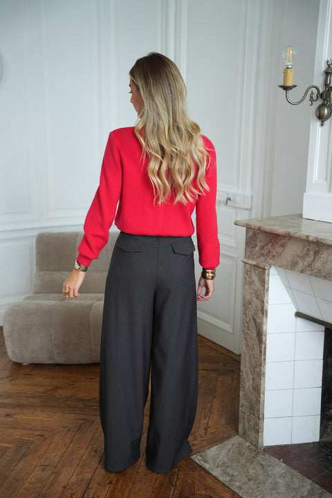 Fiona gris - Pantalon droit