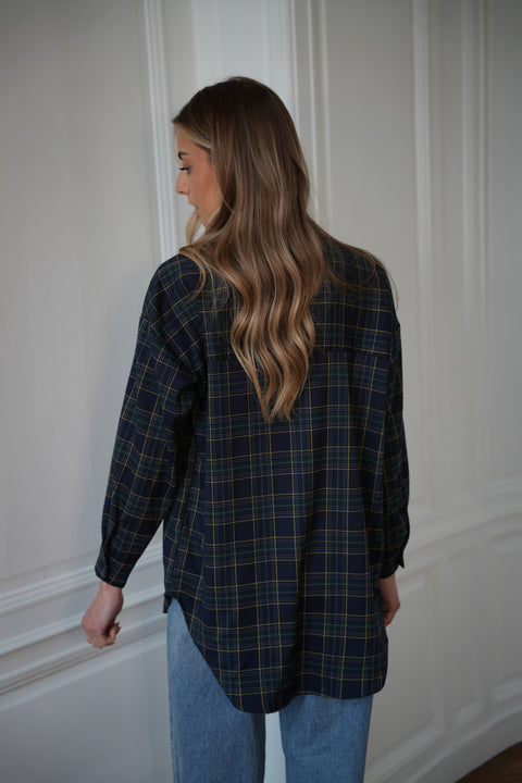 Amanda marine - Chemise à carreaux